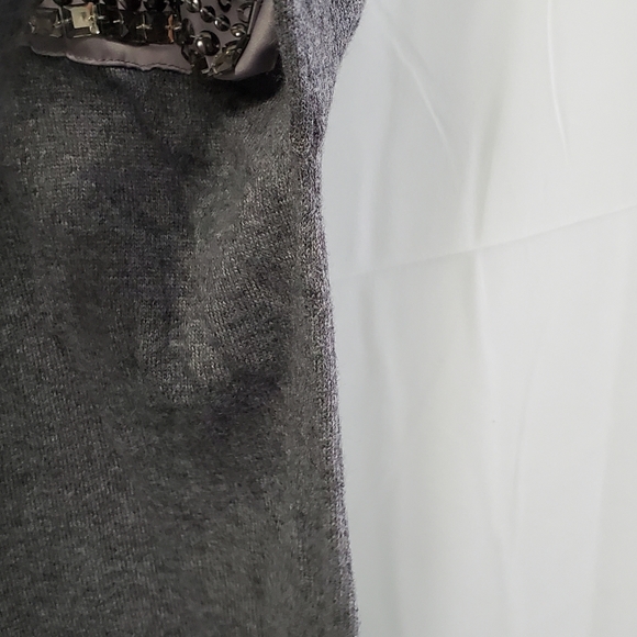 Day Birger Et Mikkelsen Oversized Gray Sweater Dress w/ Beading Studs Shoulders - Picture 9 of 13
